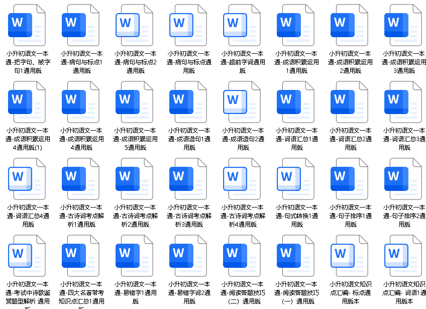 2025年新版小升初语文总复习专项知识点46套Word高清完整版