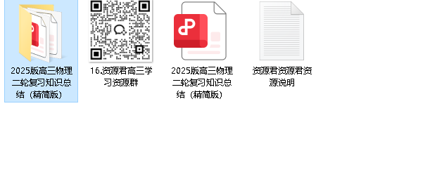 2025版高三物理二轮复习知识总结（精简版）
