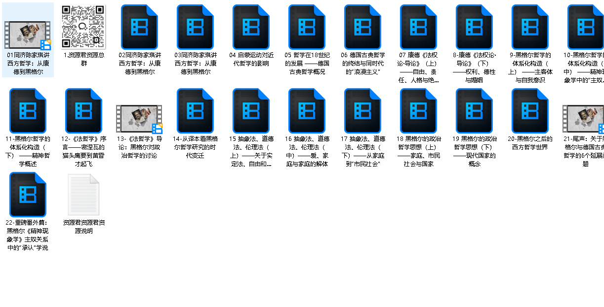 同济陈家琪讲西方哲学：从康德到黑格尔（完结）（先转存再下载以免资源丢失）