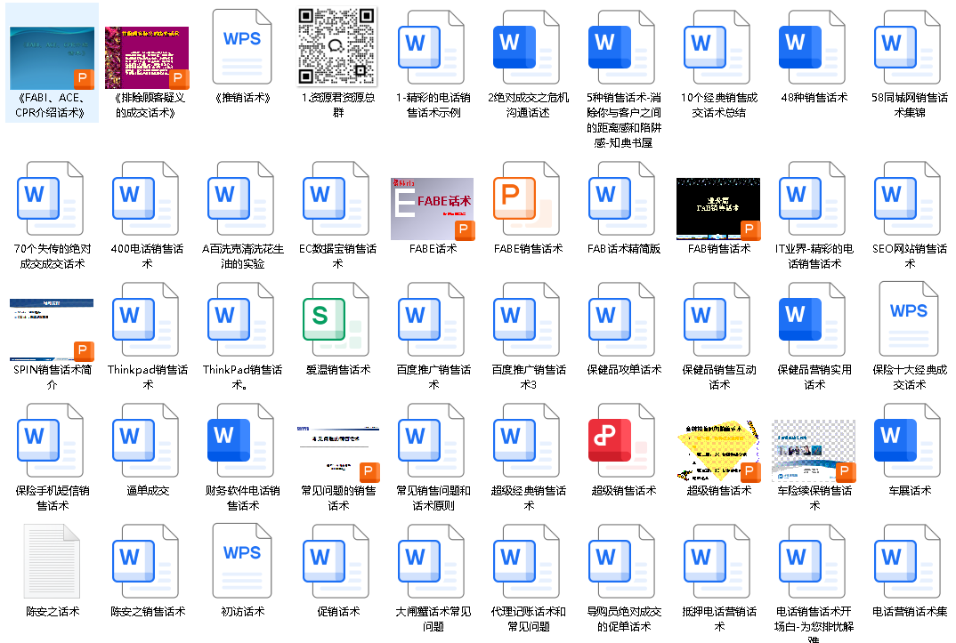 销售话术大全（249份）（先转存再下载以免资源丢失）