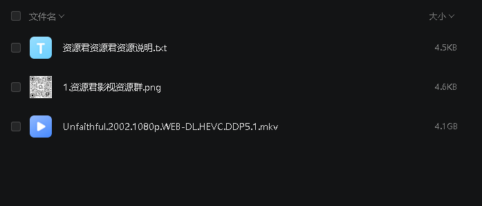 不忠（2002丨美国丨家庭剧情） 7.6分(先转存再下载以免资源丢失）