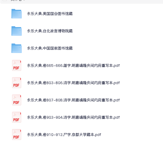 永乐大典209本散本收集(先转存再下载以免资源丢失）
