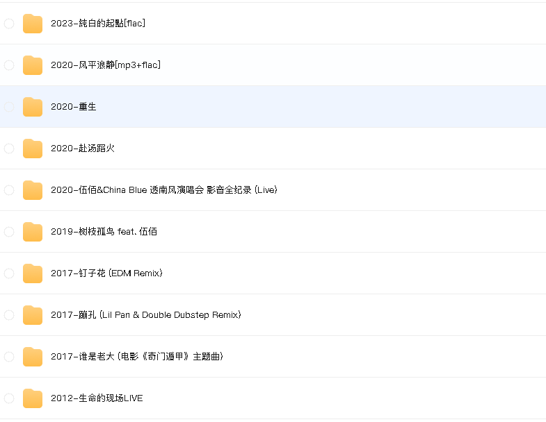 伍佰无损音乐合集(先转存再下载以免资源丢失）