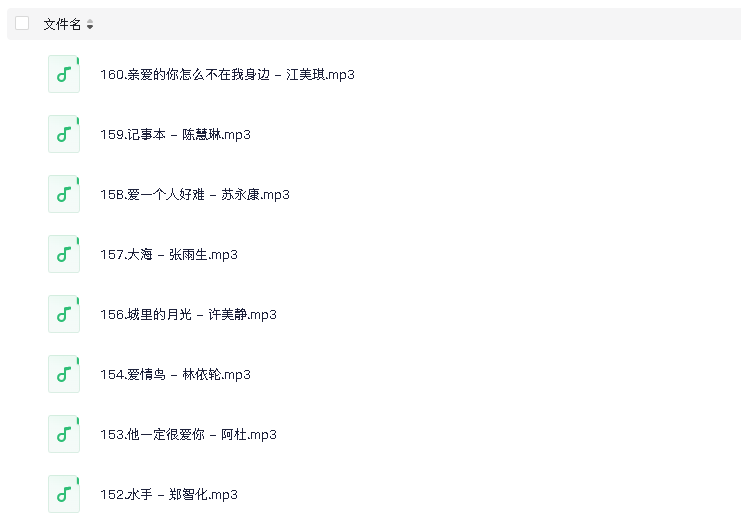 一人一首成名曲(160首)(先转存再下载以免资源丢失）