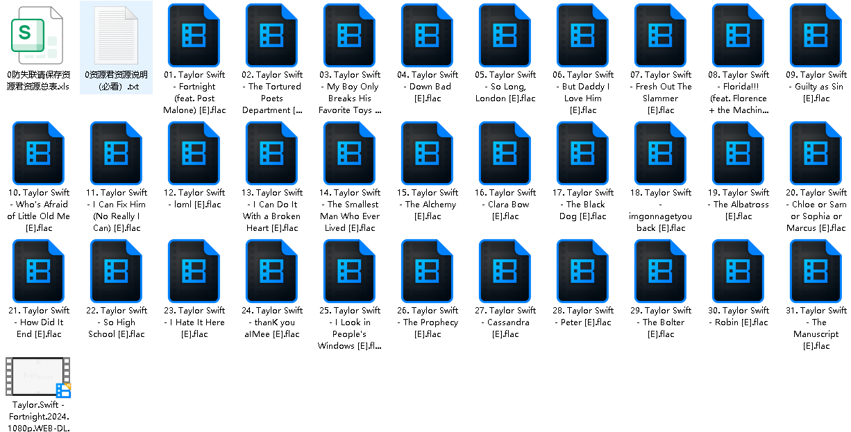 2024霉霉新专辑歌曲合辑(先转存再下载以免资源丢失）