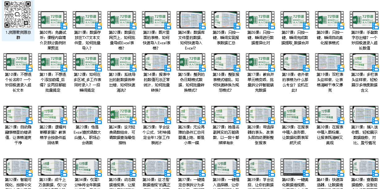 跟李锐学Excel72节课，从入门到精通(先转存再下载以免资源丢失）