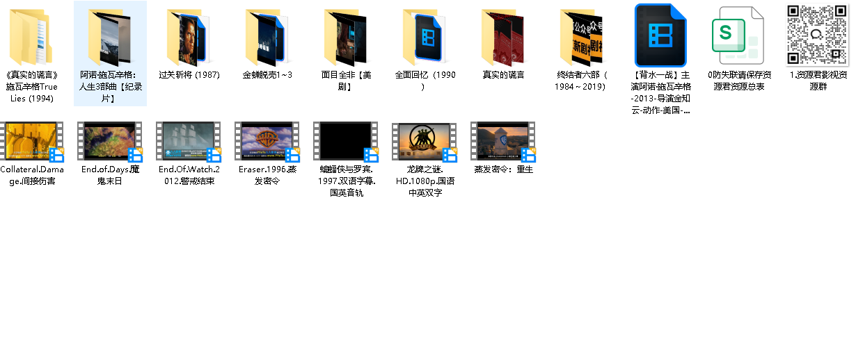 【阿诺·施瓦辛格】影+剧+纪录片合集(先转存再下载以免资源丢失）