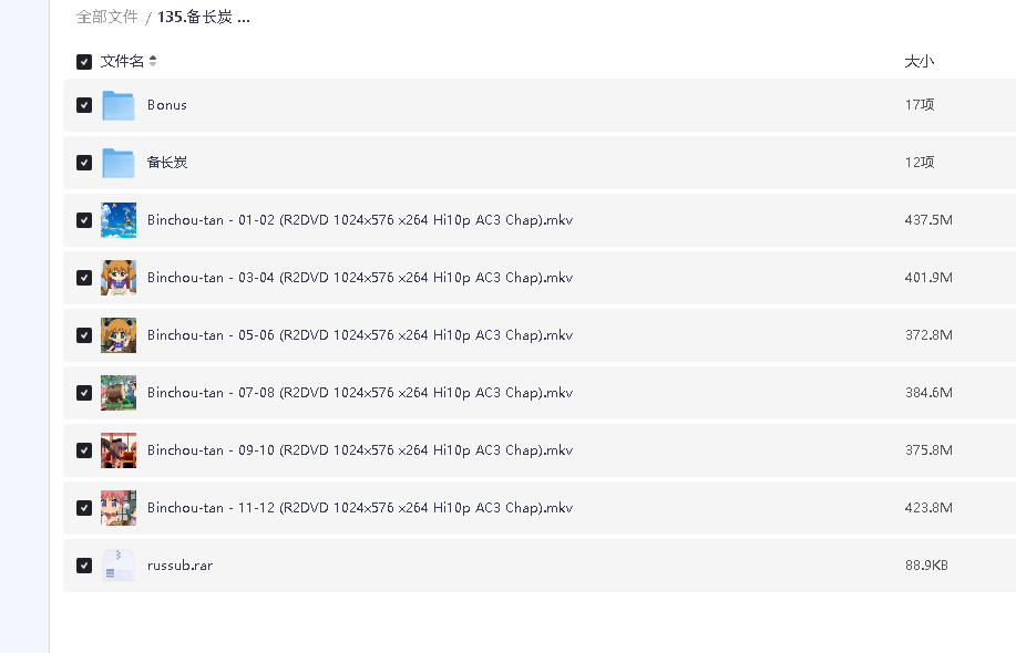 备长炭 びんちょうタン (2006) 12集全(先转存再下载以免资源丢失）