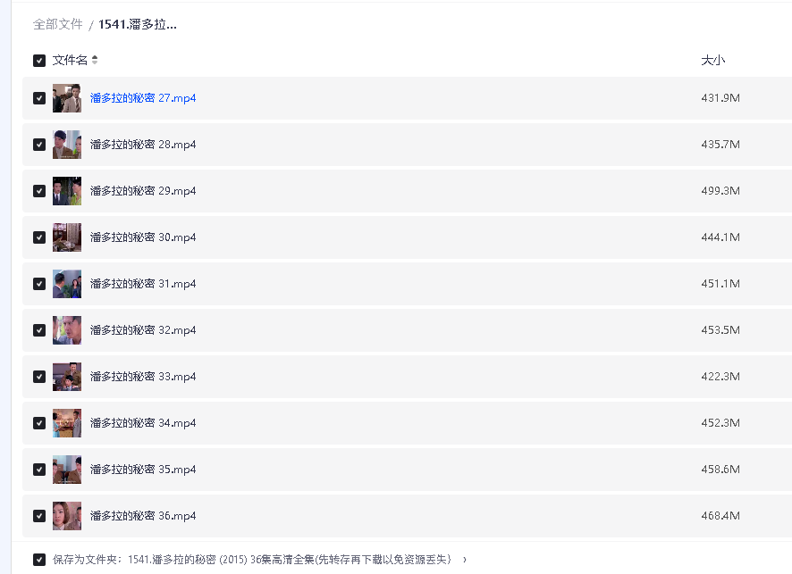 潘多拉的秘密 (2015) 36集高清全集(先转存再下载以免资源丢失）