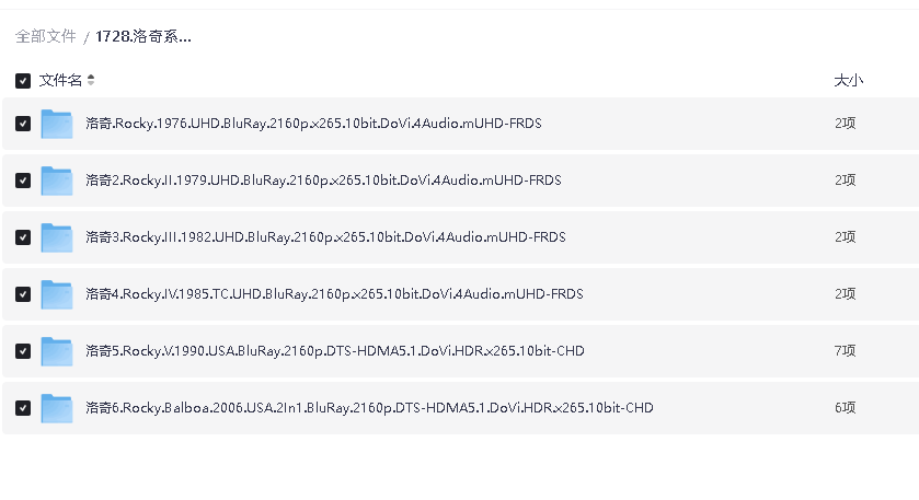 洛奇系列电影(1-6)（1976-2006）(先转存再下载以免资源丢失）