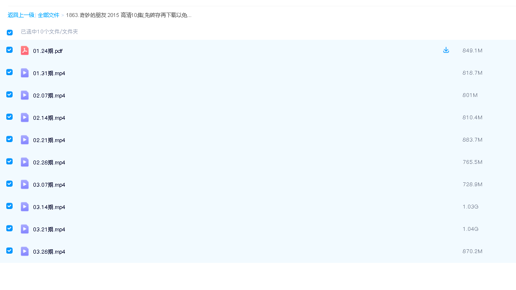 奇妙的朋友 2015 高清10集(先转存再下载以免资源丢失）