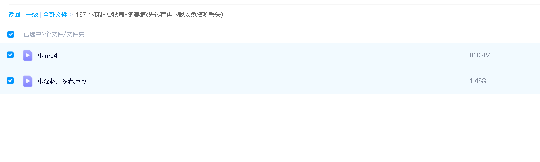 小森林夏秋篇+冬春篇(先转存再下载以免资源丢失）