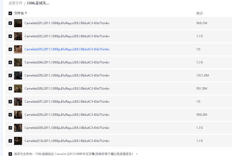 圣城风云 Camelot (2011)1080P中文字幕(先转存再下载以免资源丢失）