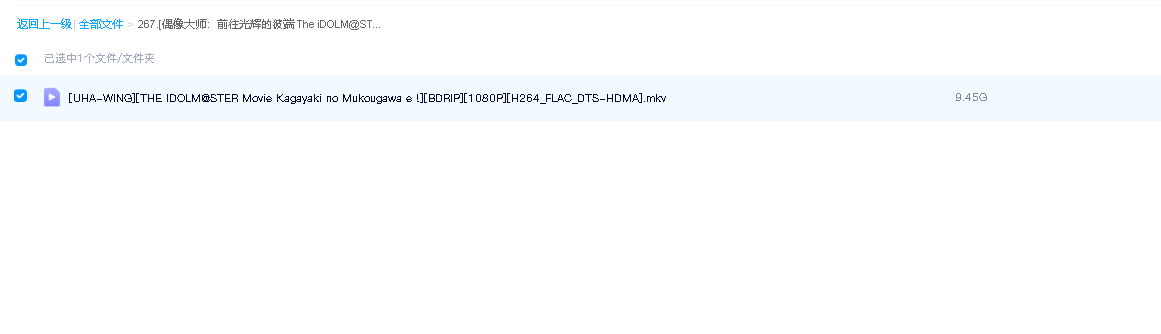 [偶像大师：前往光辉的彼端 The iDOLM@STER Movie 剧场版] 2014 [全01集][日语中字][1080P(先转存再下载以免资源丢失）