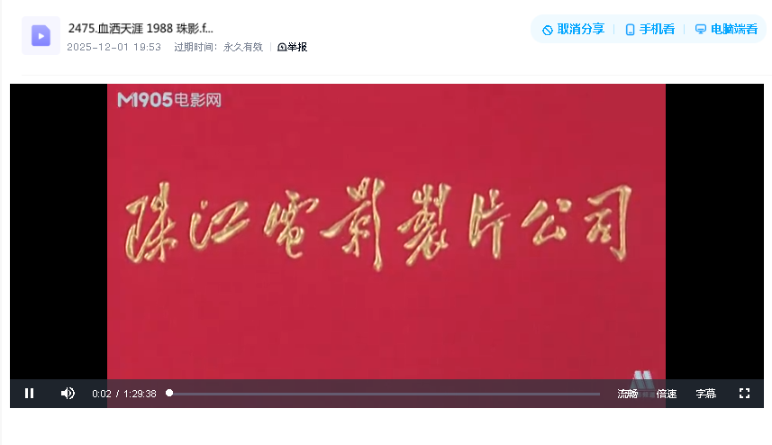 血洒天涯 1988 珠影